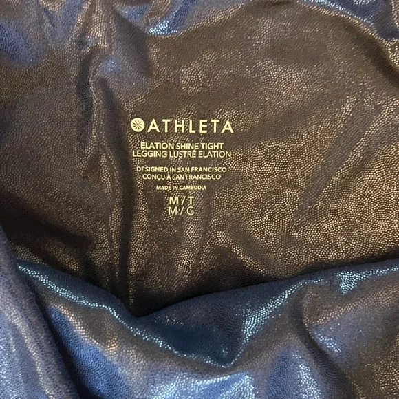Athleta x Simone Biles Elation Shimmer Tights in Powervita Size MTall - Picture 3 of 5